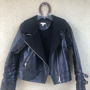 SILENT NOISE FAUX LEATHER BOMBER